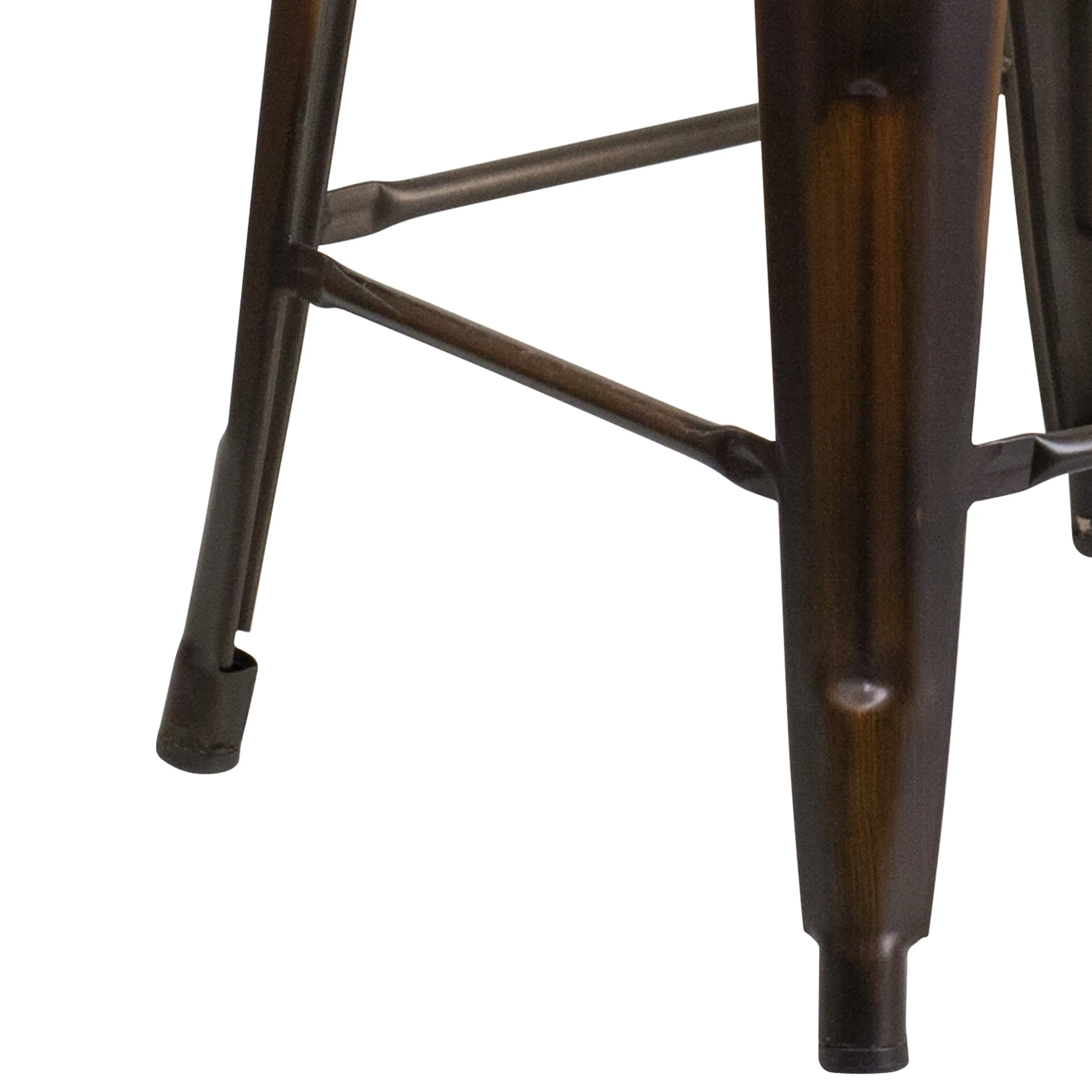 Commercial Grade 24" High Backless Distressed Metal Indoor-Outdoor Counter Height Stool