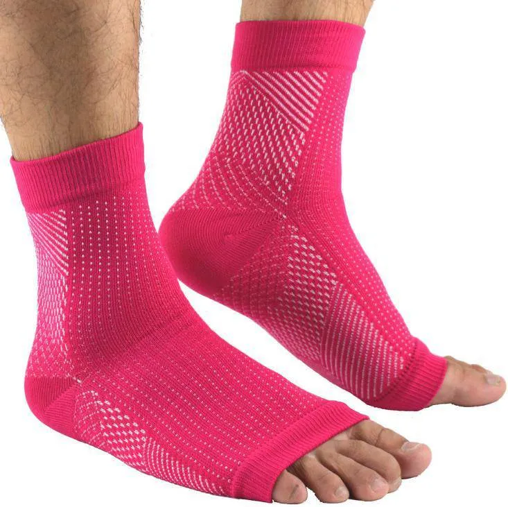 Compression Foot Sleeves - Open Toe Socks for Plantar Fasciitis and Arch Pain