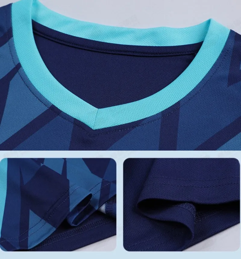 Custom Blue Soccer Jerseys with Logo No Minimum