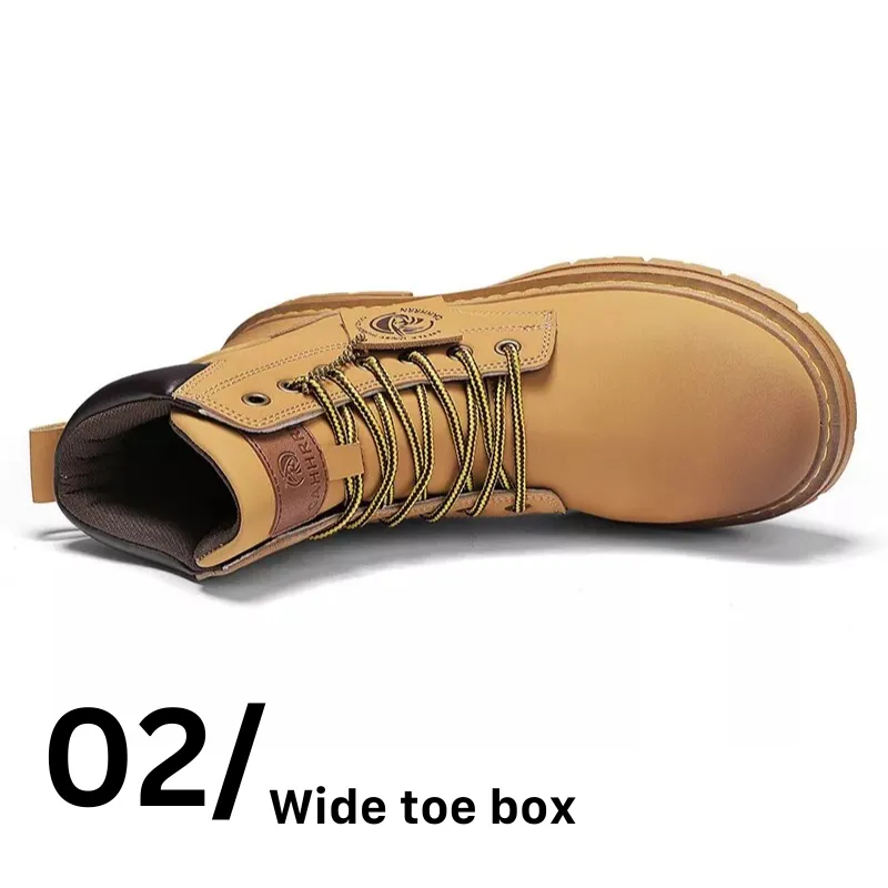 Cuzcare Orthopedic Shoes for Men Warm Leather Lace-Up High Top Boots