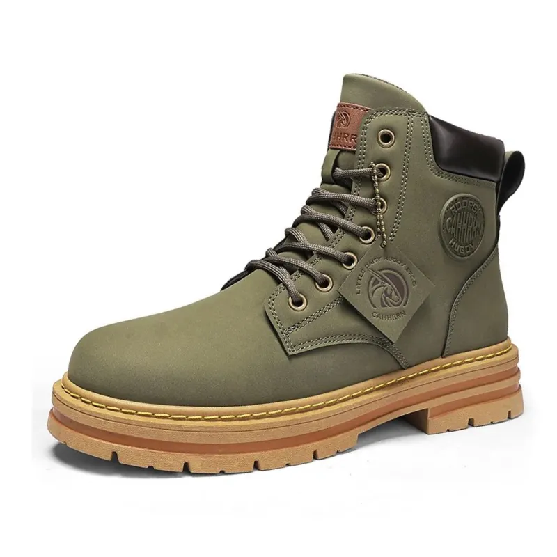 Cuzcare Orthopedic Shoes for Men Warm Leather Lace-Up High Top Boots