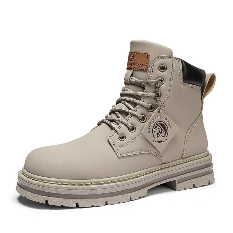 Cuzcare Orthopedic Shoes for Men Warm Leather Lace-Up High Top Boots