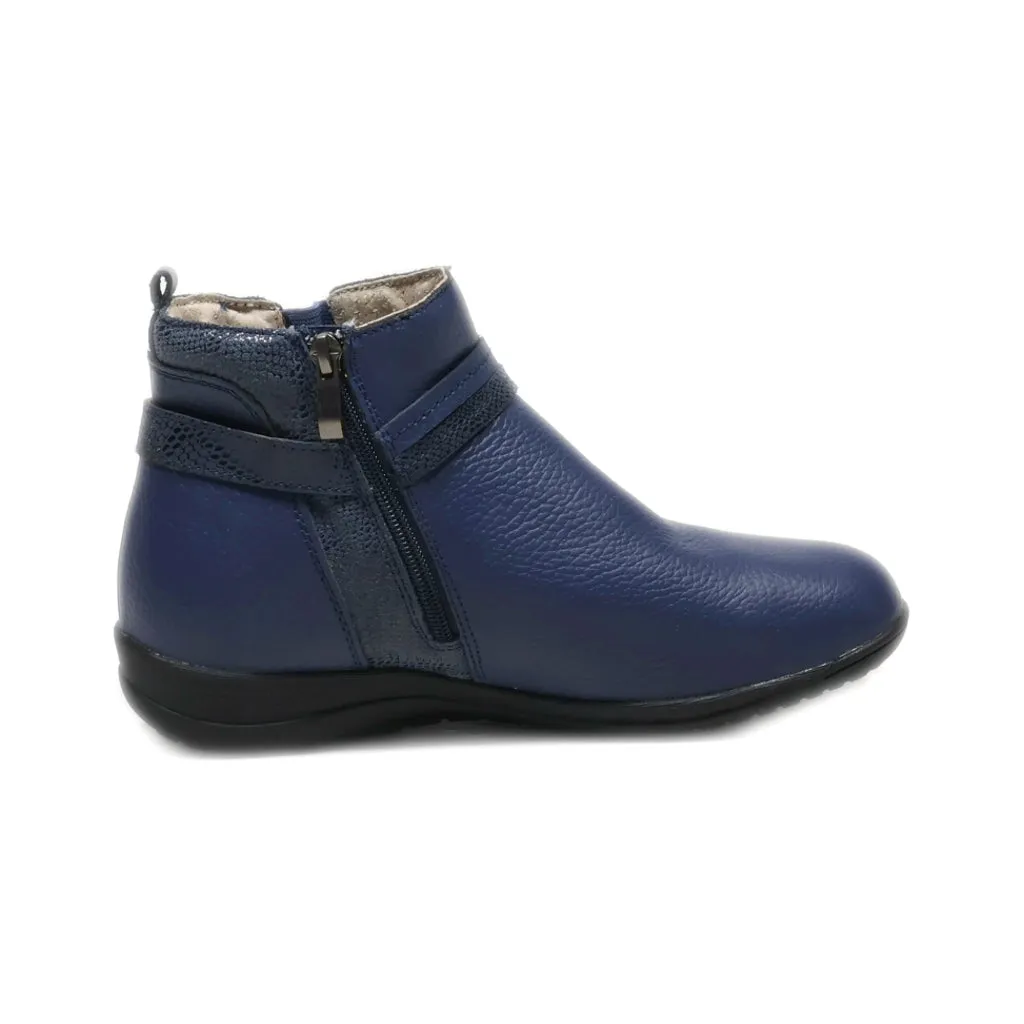 Damart Ankle Boots Pu Leather Blue Colour For Women