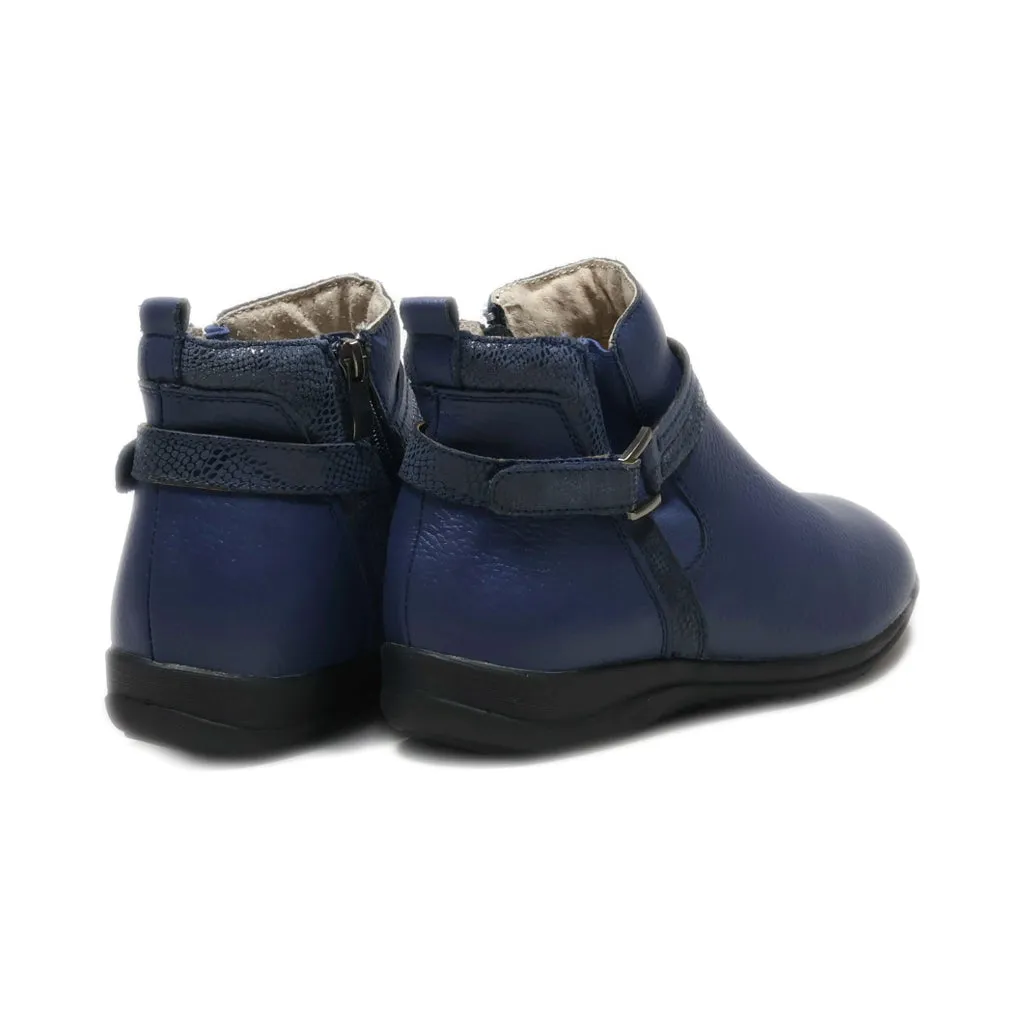 Damart Ankle Boots Pu Leather Blue Colour For Women