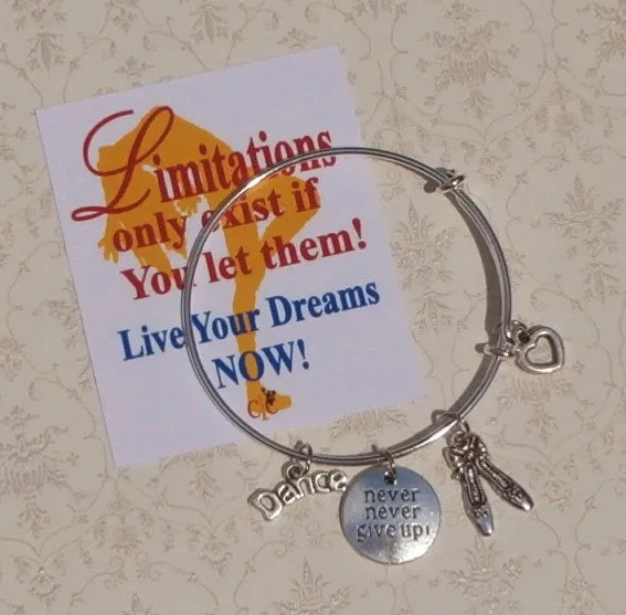 Dance Charm Bracelet - Never Give Up!