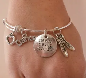 Dance Charm Bracelet - Never Give Up!