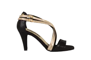 Dance Naturals 30 Fregola Black Fish/Gold Fish Ladies Latin or Tango Dance Shoe with Double Straps