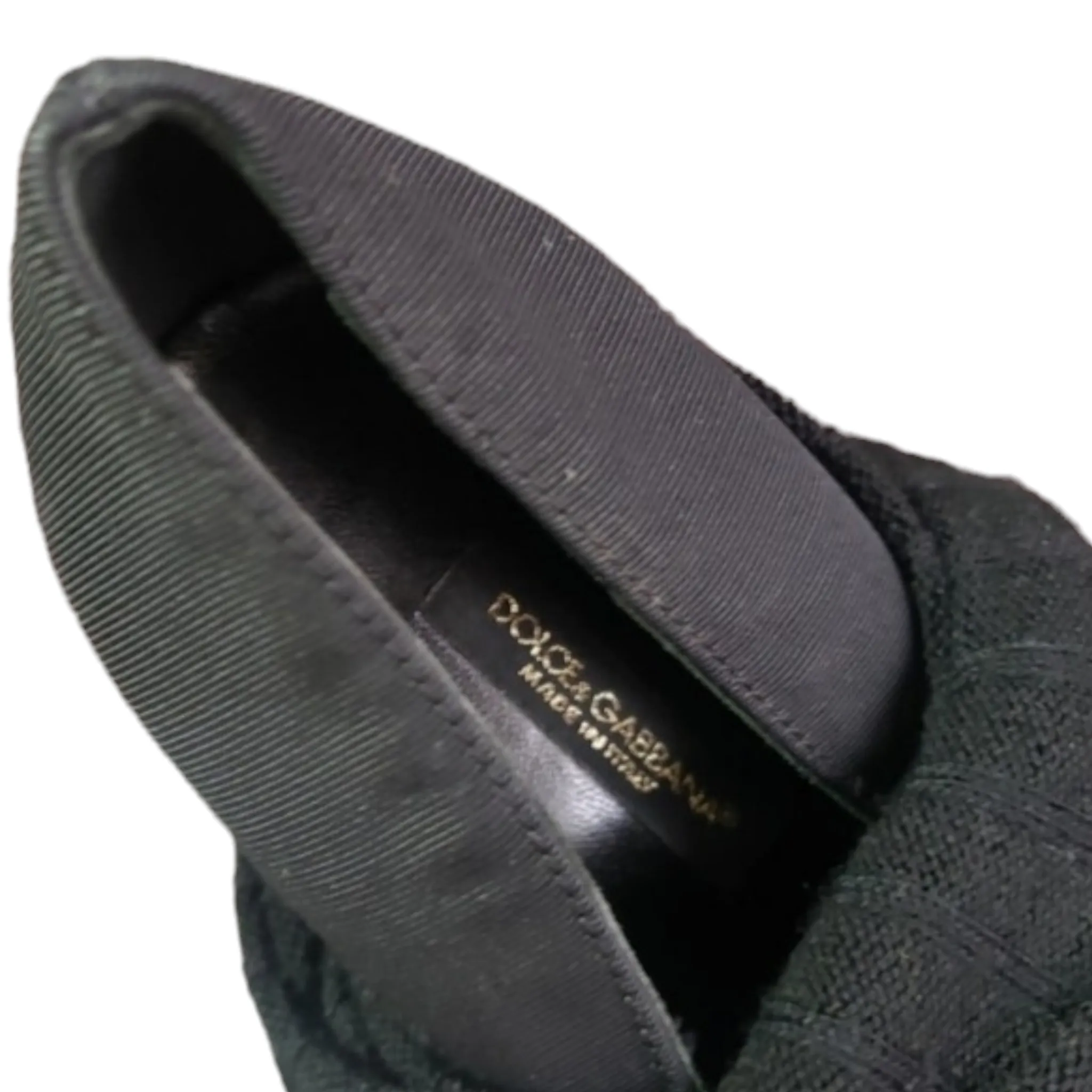 Dolce & Gabbana Black Wool Thigh High Sock Pumps size 38
