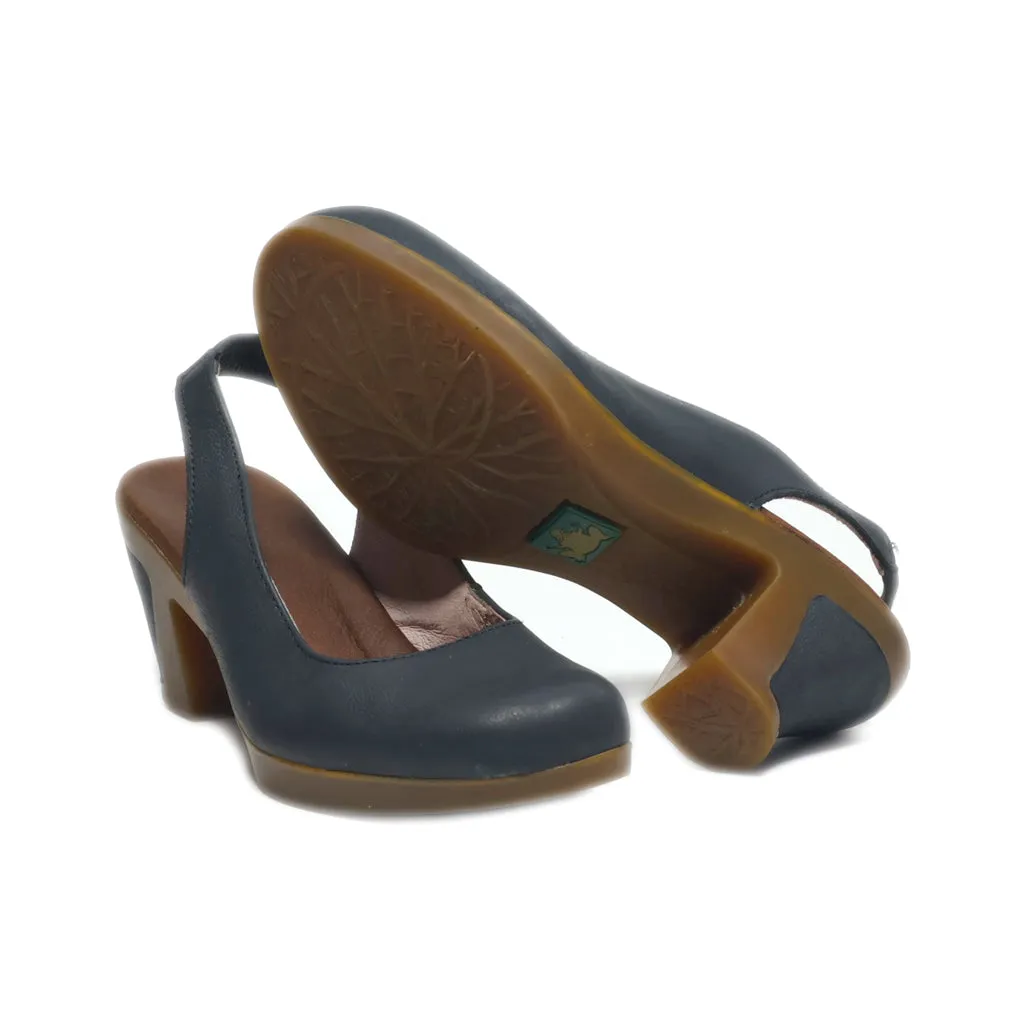 El Naturalista Mid-Heel Shoes Leather Blue Colour For Women
