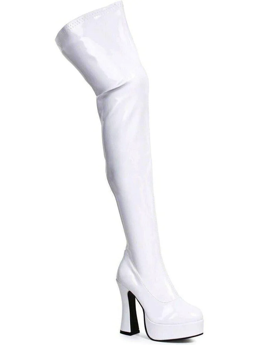Ellie Shoes E-Thrill 5" Chunky Heel Thigh High Stretch Boots
