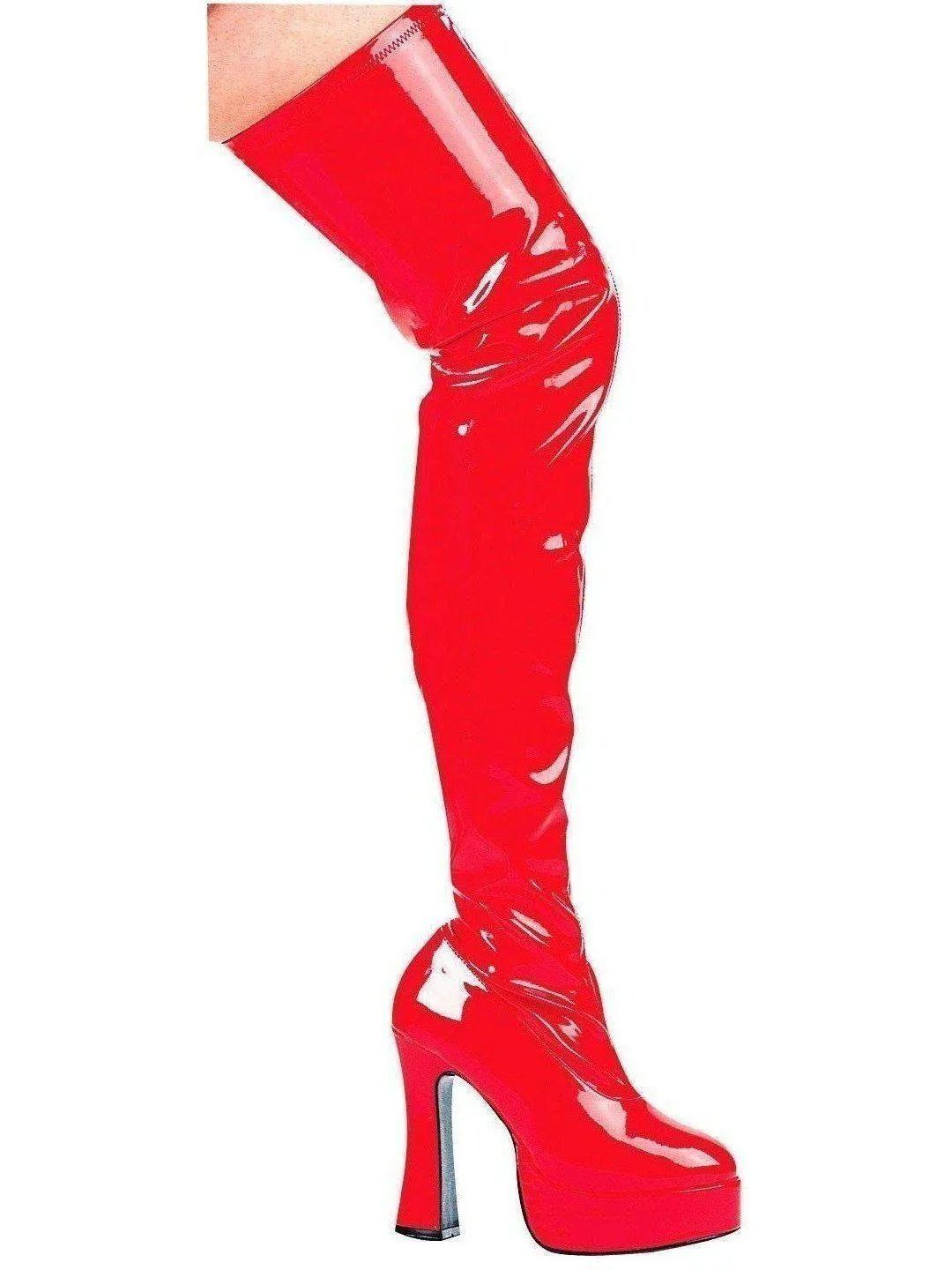 Ellie Shoes E-Thrill 5" Chunky Heel Thigh High Stretch Boots