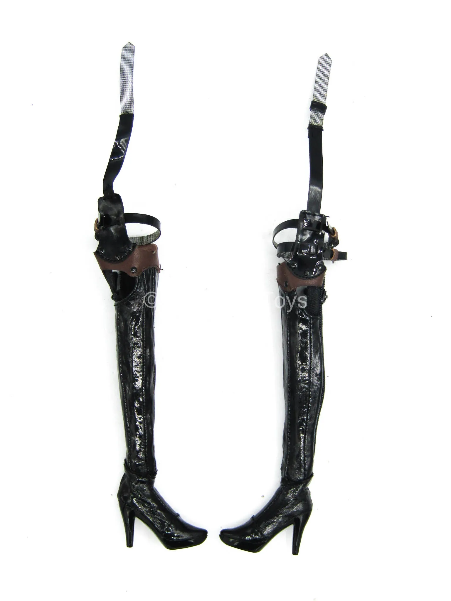 Eternal Empire Eagles Nest - Black Thigh High Boots (Peg Type)
