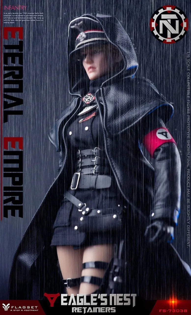 Eternal Empire Eagles Nest - Black Thigh High Boots (Peg Type)