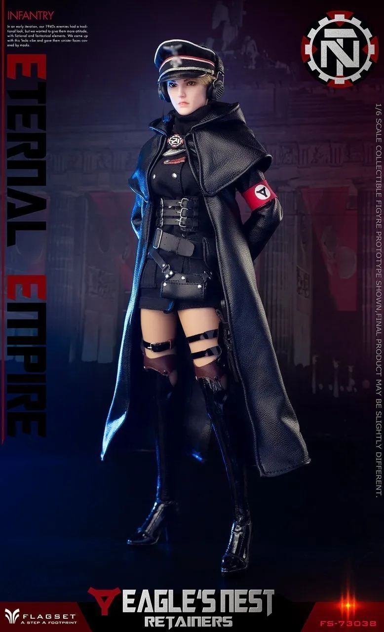 Eternal Empire Eagles Nest - Black Thigh High Boots (Peg Type)