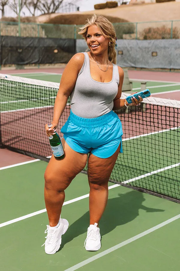 Extra Cardio High Waist Windbreaker Shorts In Ocean Blue
