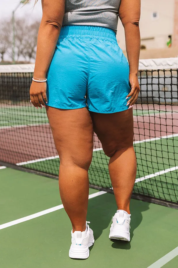 Extra Cardio High Waist Windbreaker Shorts In Ocean Blue