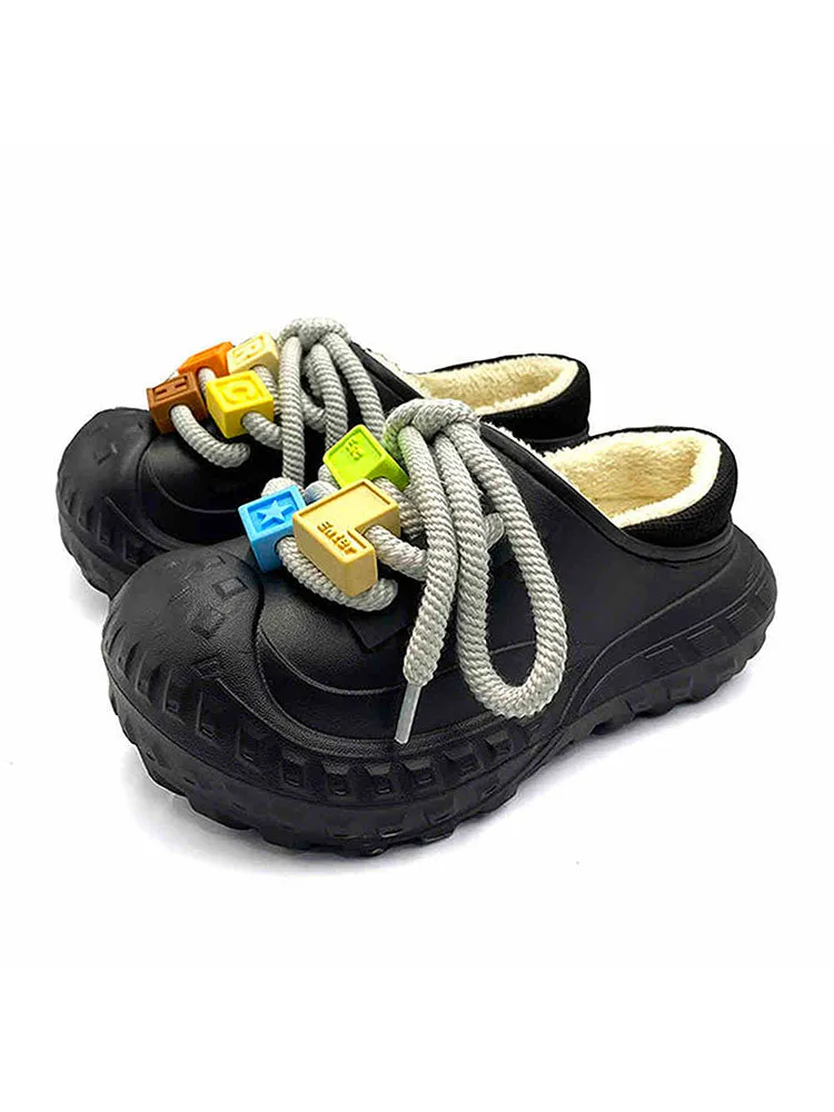 Fashion Thick Bottom Heightening Cotton Slippers