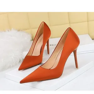 Fashionable Slimming and Sexy High Heels Satin Shoes