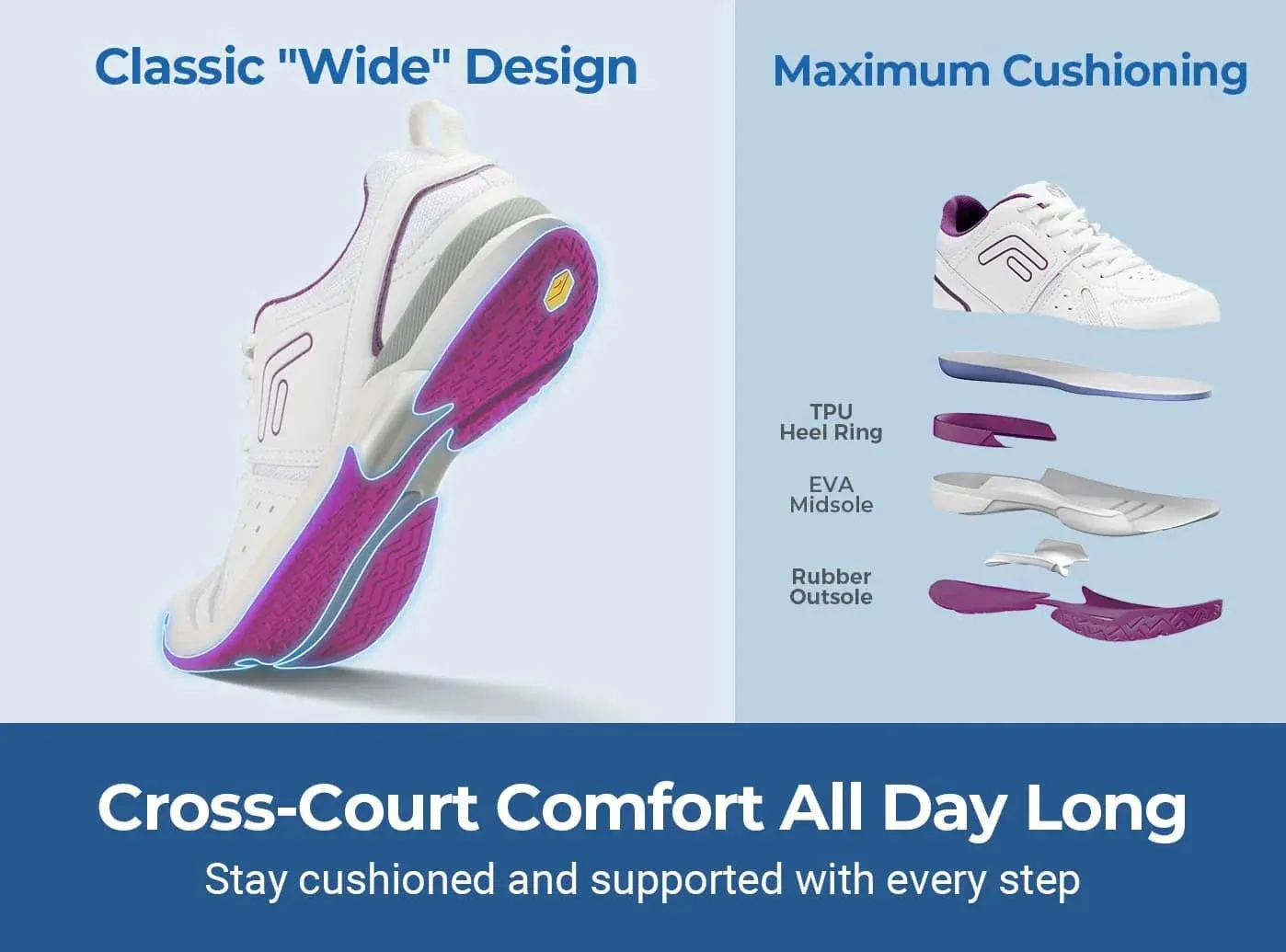 FitVille Women's Court Tennis Amadeus V5 by FitVille