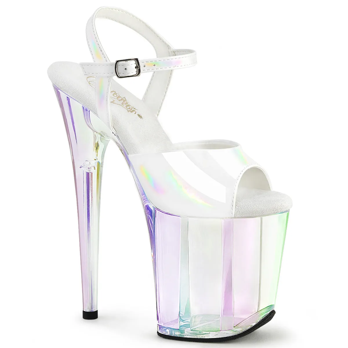 FLAMINGO-809HT White Holo 8 Inch Pole Dancing Shoe
