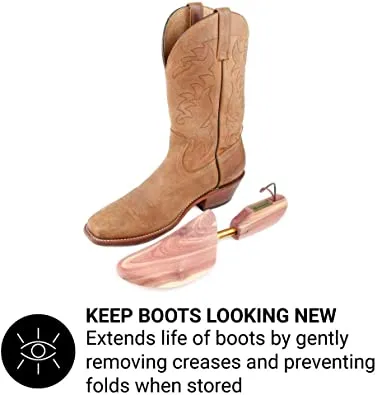 FootFitter Western Cedar Boot Tree | Best Shoe Trees for Western Cowboy Style Boots with USA Wood