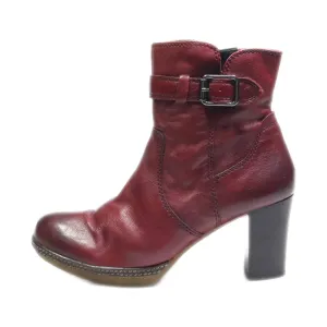Gabor Ankle Boots Leather Maroon Colour For Women