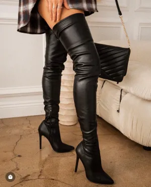 GISELLE LEATHER THIGH HIGH BOOTS