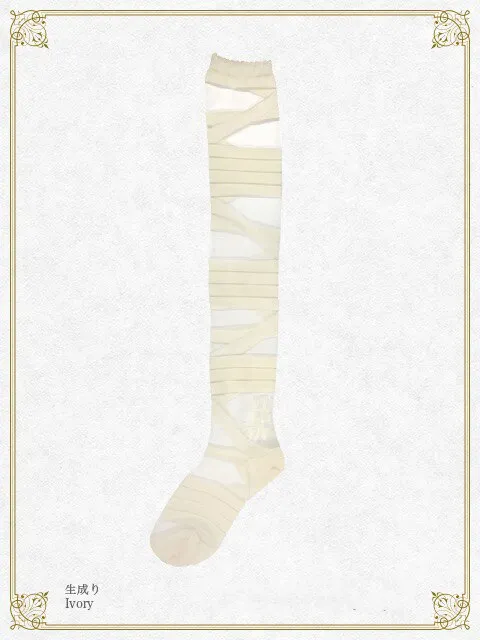Gothic Lolita Stockings ~ Striped Thigh High Long Stockings