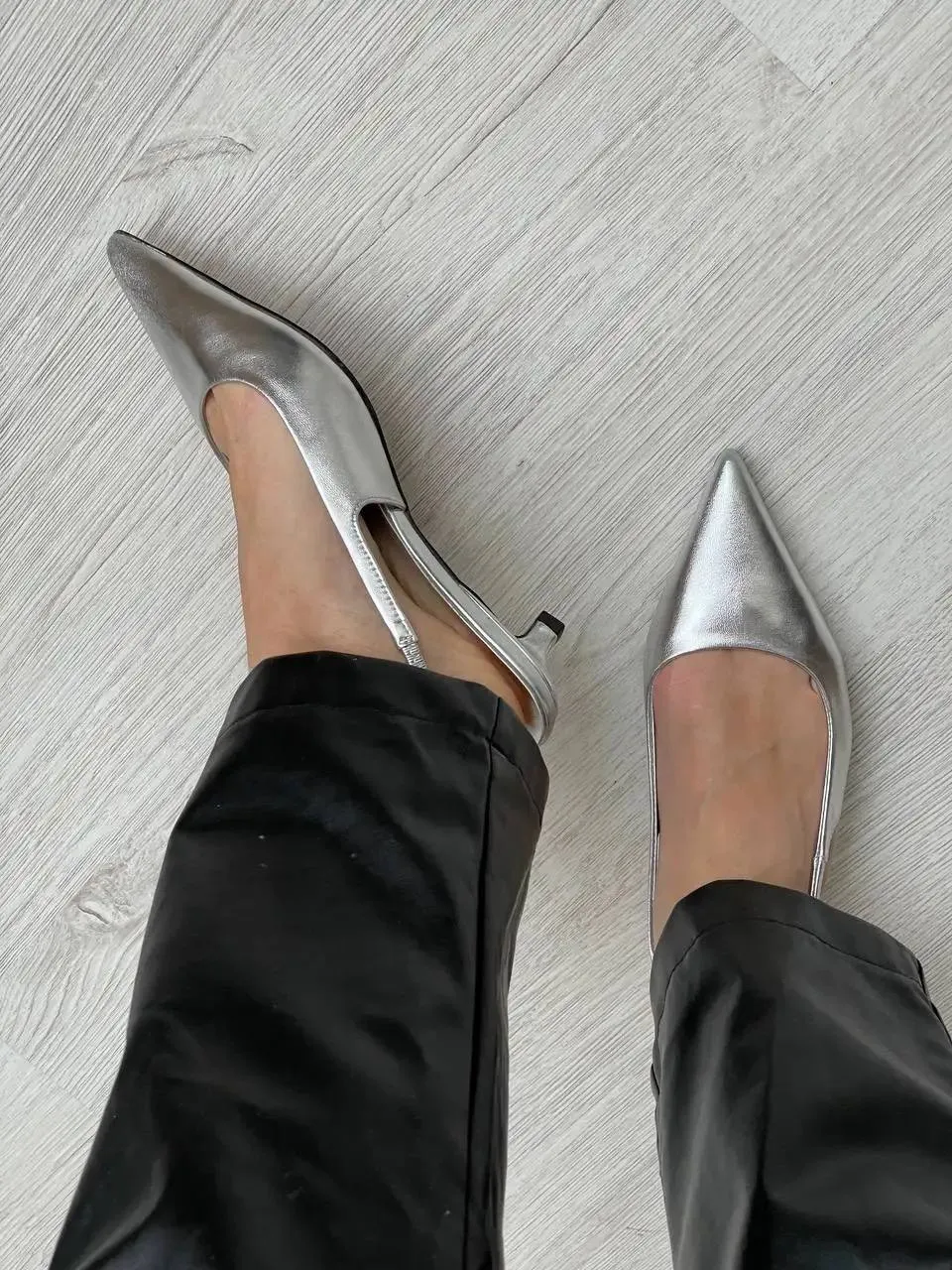 Handmade Genuine Leather Women's Slingback Shoes