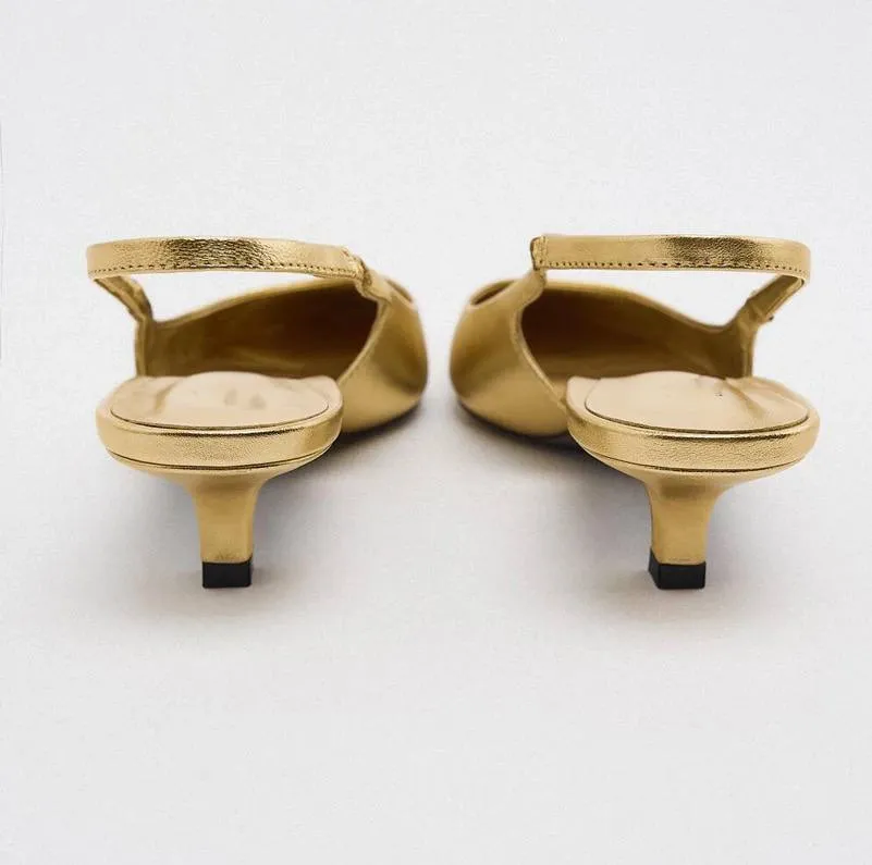 Handmade Genuine Leather Women's Slingback Shoes