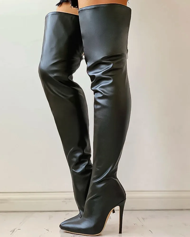 High heel Sexy Over The Knee long leather boot