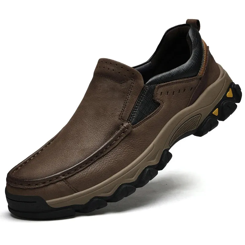 Hnzxzm 100% Genuine Leather Shoes Men Loafers Soft Cow Leather Men Casual Shoes New Male Footwear Business Formal Shoes