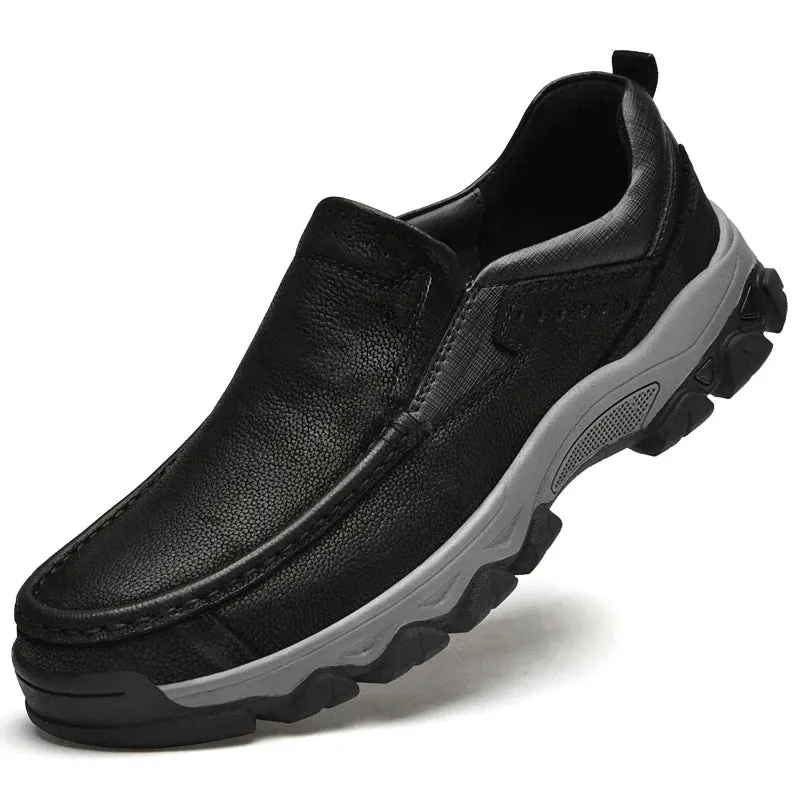 Hnzxzm 100% Genuine Leather Shoes Men Loafers Soft Cow Leather Men Casual Shoes New Male Footwear Business Formal Shoes
