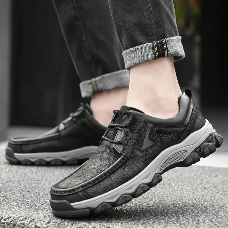 Hnzxzm 100% Genuine Leather Shoes Men Loafers Soft Cow Leather Men Casual Shoes New Male Footwear Business Formal Shoes