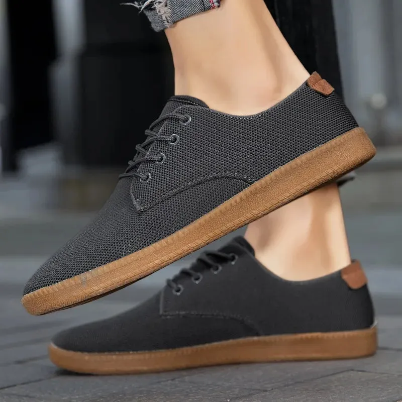 Hnzxzm Anti-slip Casual Shoes for Men Breathable Mesh Sneakers Classic Minimalist Wide Barefoot Shoe Ultralight Trail Tennis
