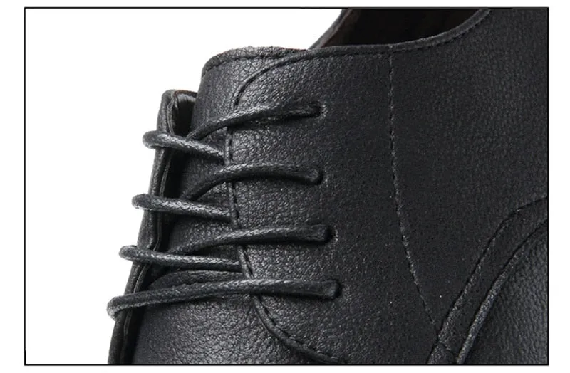 Hnzxzm New Casual Shoes Men Leather Brogue Footwear Men Business Shoes Soft Comfortable Fashion Brand Male Brogues British Style A1718
