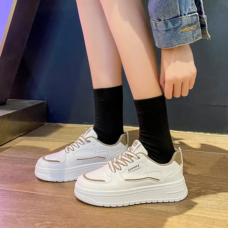 Hnzxzm Platform Running Sneakers Women Tennis shoes Woman Walking Chunky Sneakers white Casual  Vulcanized Shoes