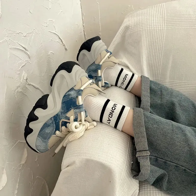 Hnzxzm Platform Sneakers Buffalo Shoes Women Spring Summer 2024 Vintage Casual Tennis Female Korean Footwear Chunky Vulcanize