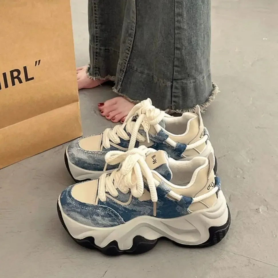 Hnzxzm Platform Sneakers Buffalo Shoes Women Spring Summer 2024 Vintage Casual Tennis Female Korean Footwear Chunky Vulcanize