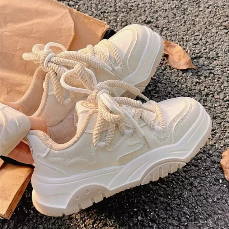 Hnzxzm Women Vulcanize Shoes Platform Sneakers Casual Kawaii Tennis Female Flats Skateboard Korean Fashion Spring Summer 2024