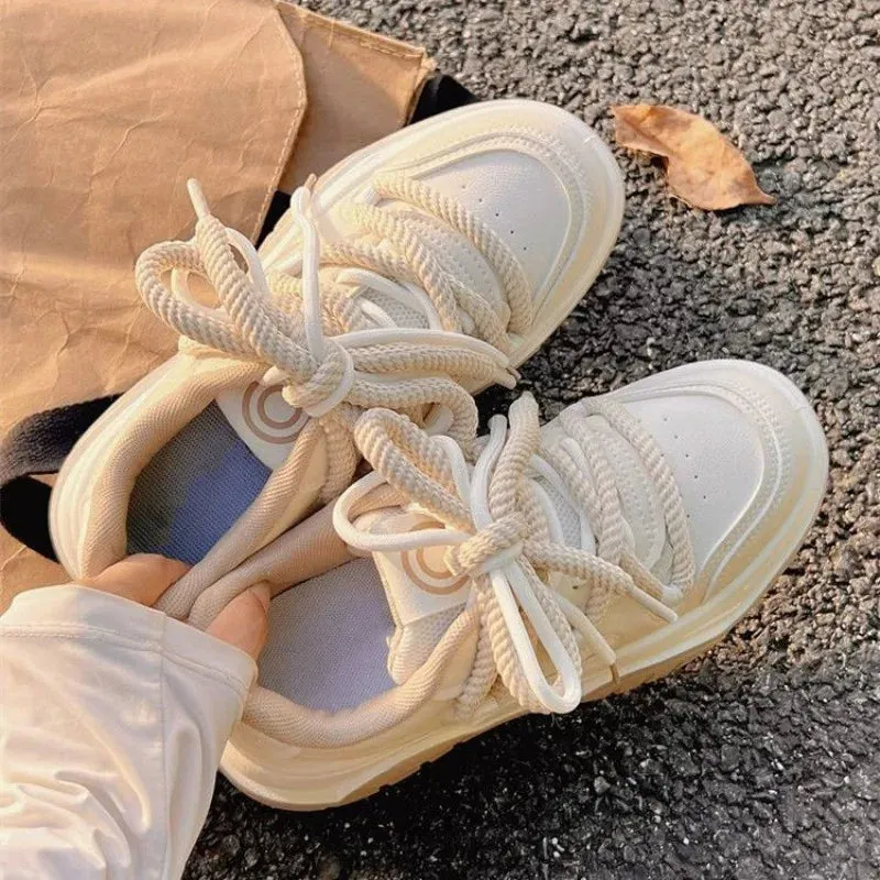 Hnzxzm Women Vulcanize Shoes Platform Sneakers Casual Kawaii Tennis Female Flats Skateboard Korean Fashion Spring Summer 2024