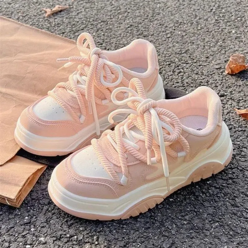 Hnzxzm Women Vulcanize Shoes Platform Sneakers Casual Kawaii Tennis Female Flats Skateboard Korean Fashion Spring Summer 2024