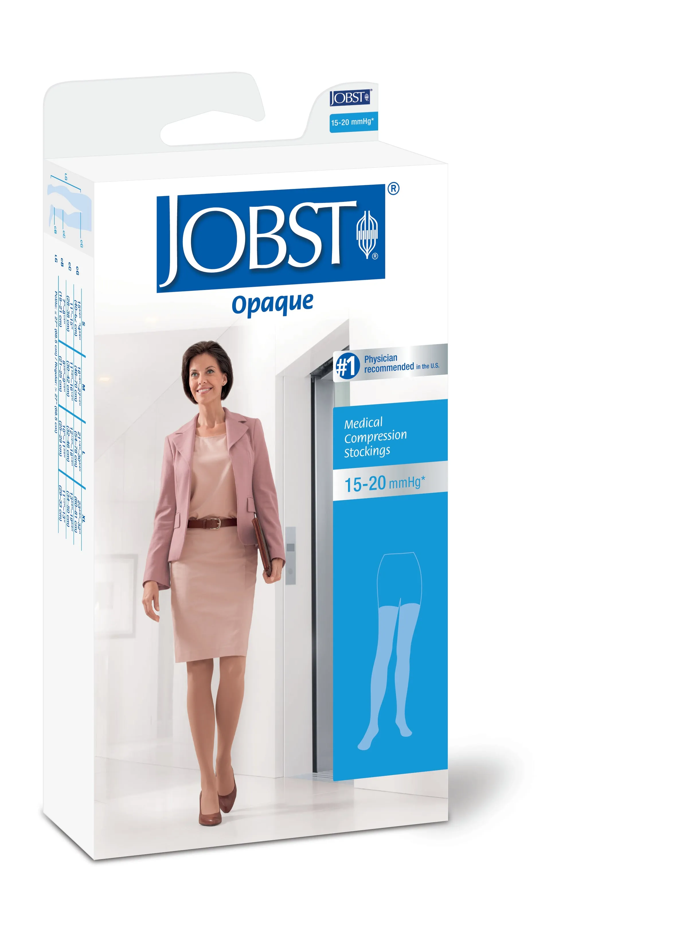 Jobst Opaque 15-20 mmHg Open Toe Dot Band Thigh Women's Compression Stockings