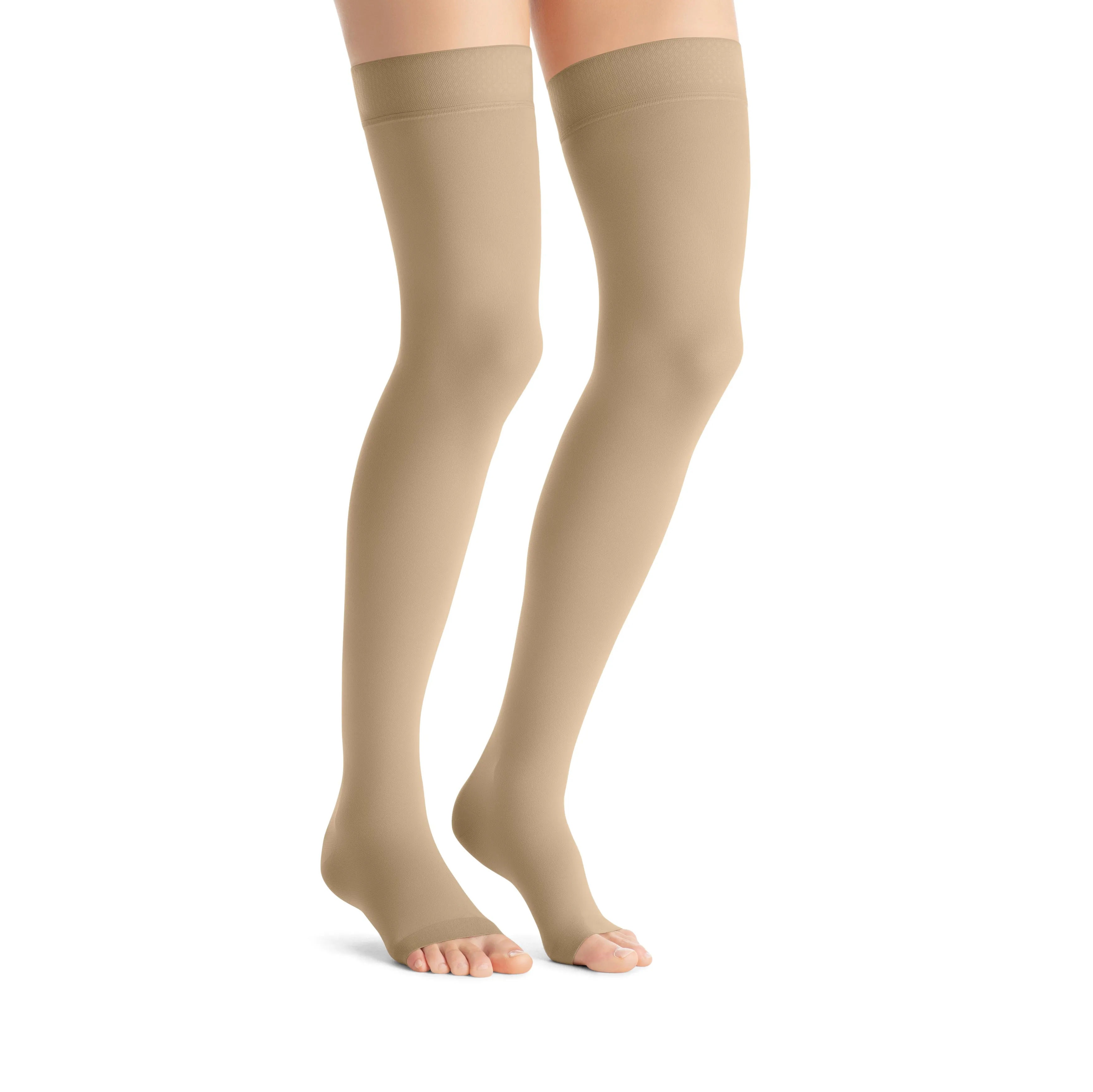 Jobst Opaque 15-20 mmHg Open Toe Dot Band Thigh Women's Compression Stockings