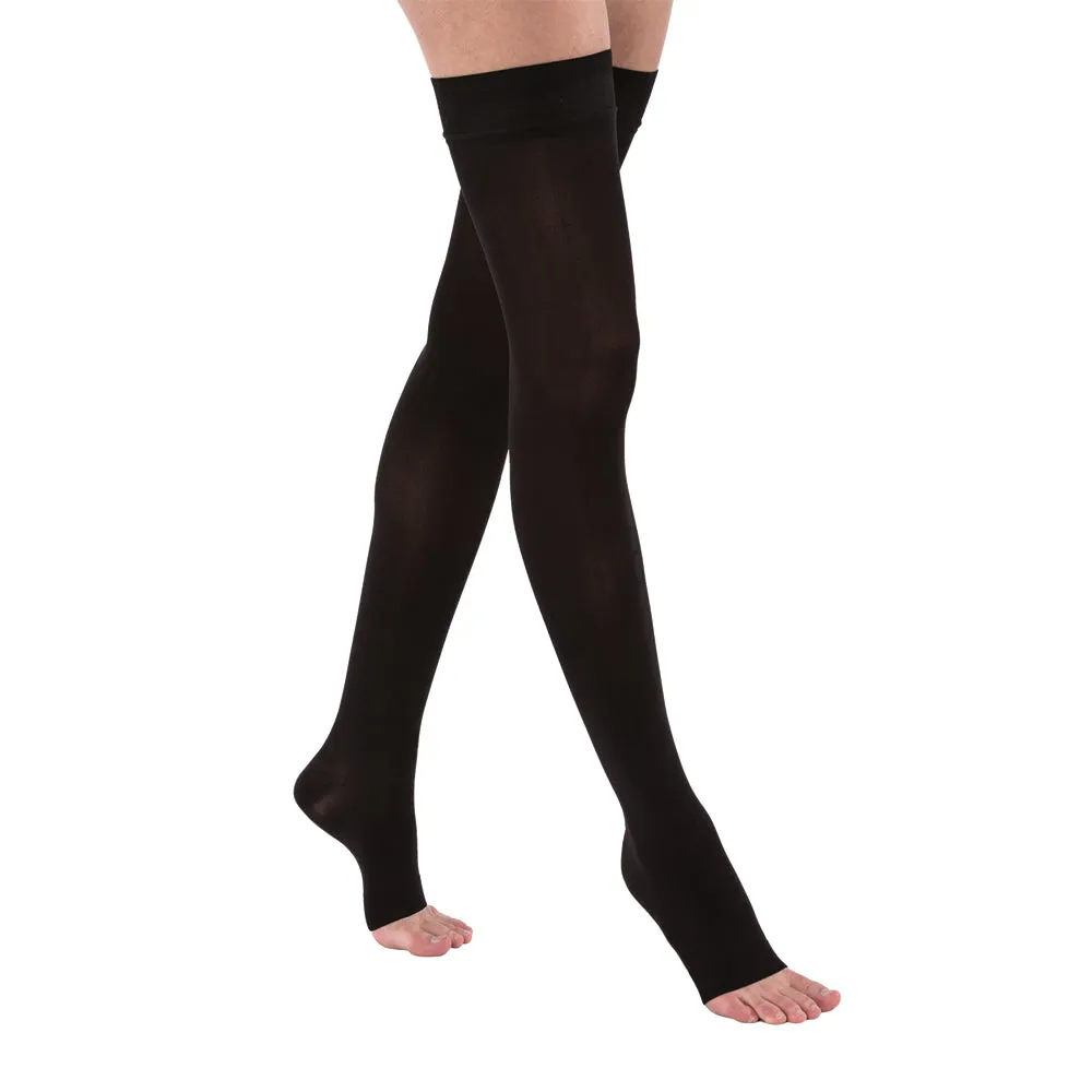 Jobst Opaque 15-20 mmHg Open Toe Dot Band Thigh Women's Compression Stockings