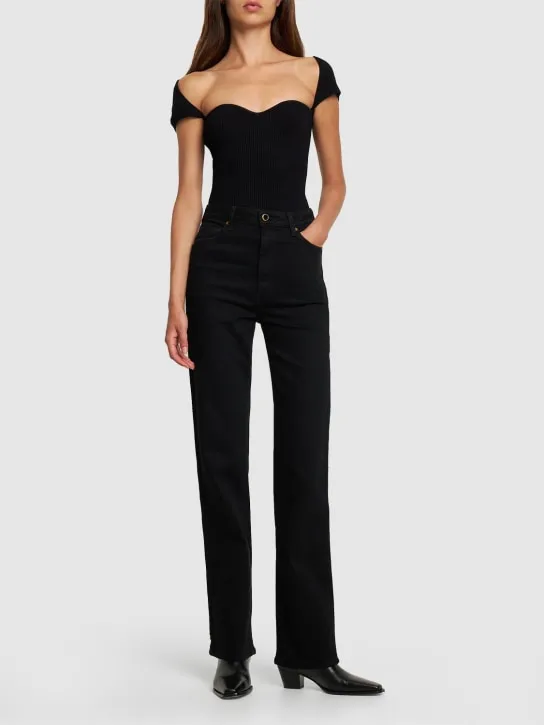 Khaite   Danielle high rise straight jeans 