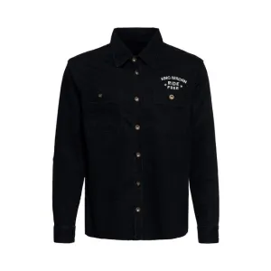 King Kerosin Ride Free Workwear Denim Shirt Black Wash