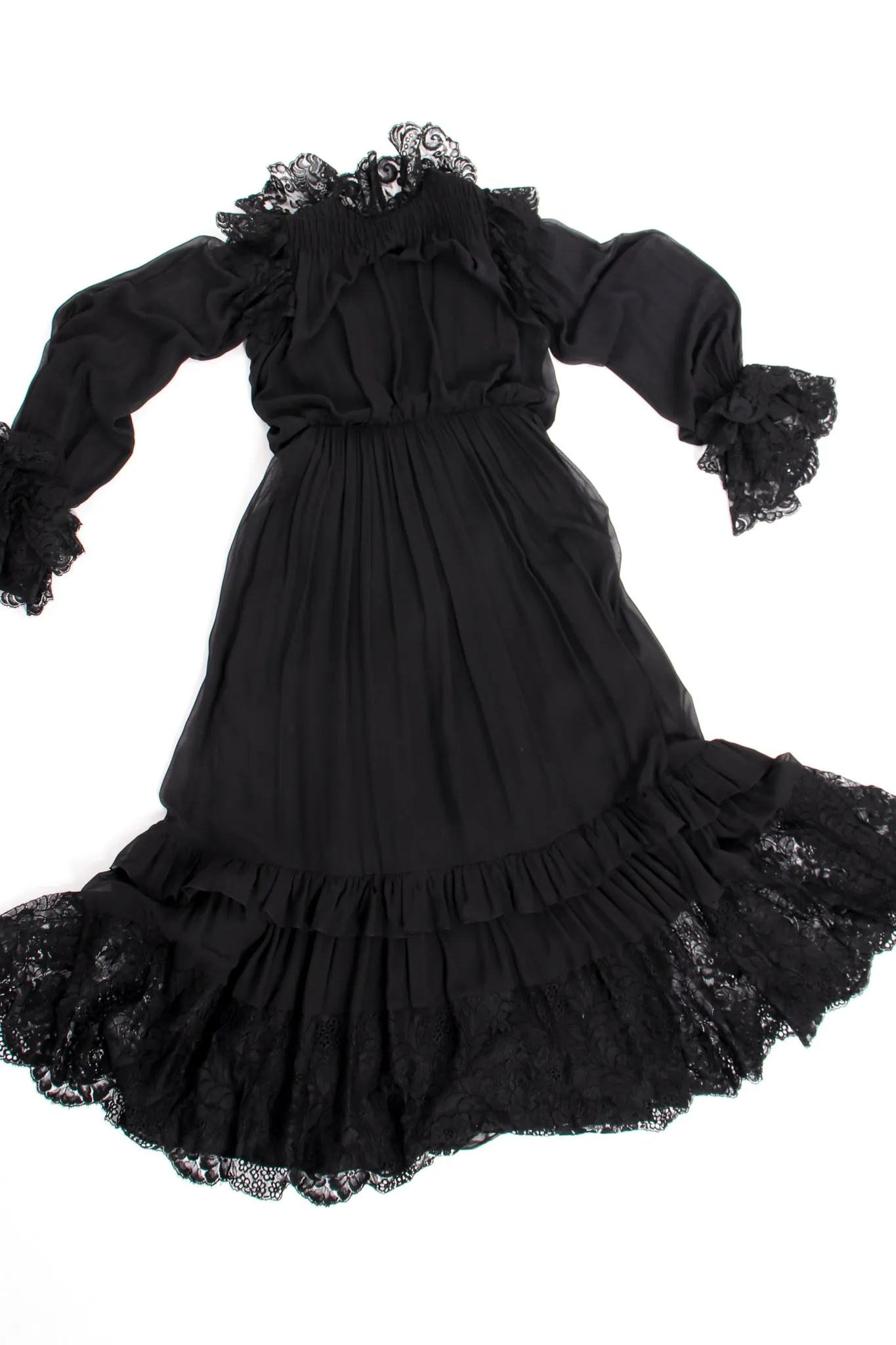 Lace Balloon Sleeve Prairie Dress