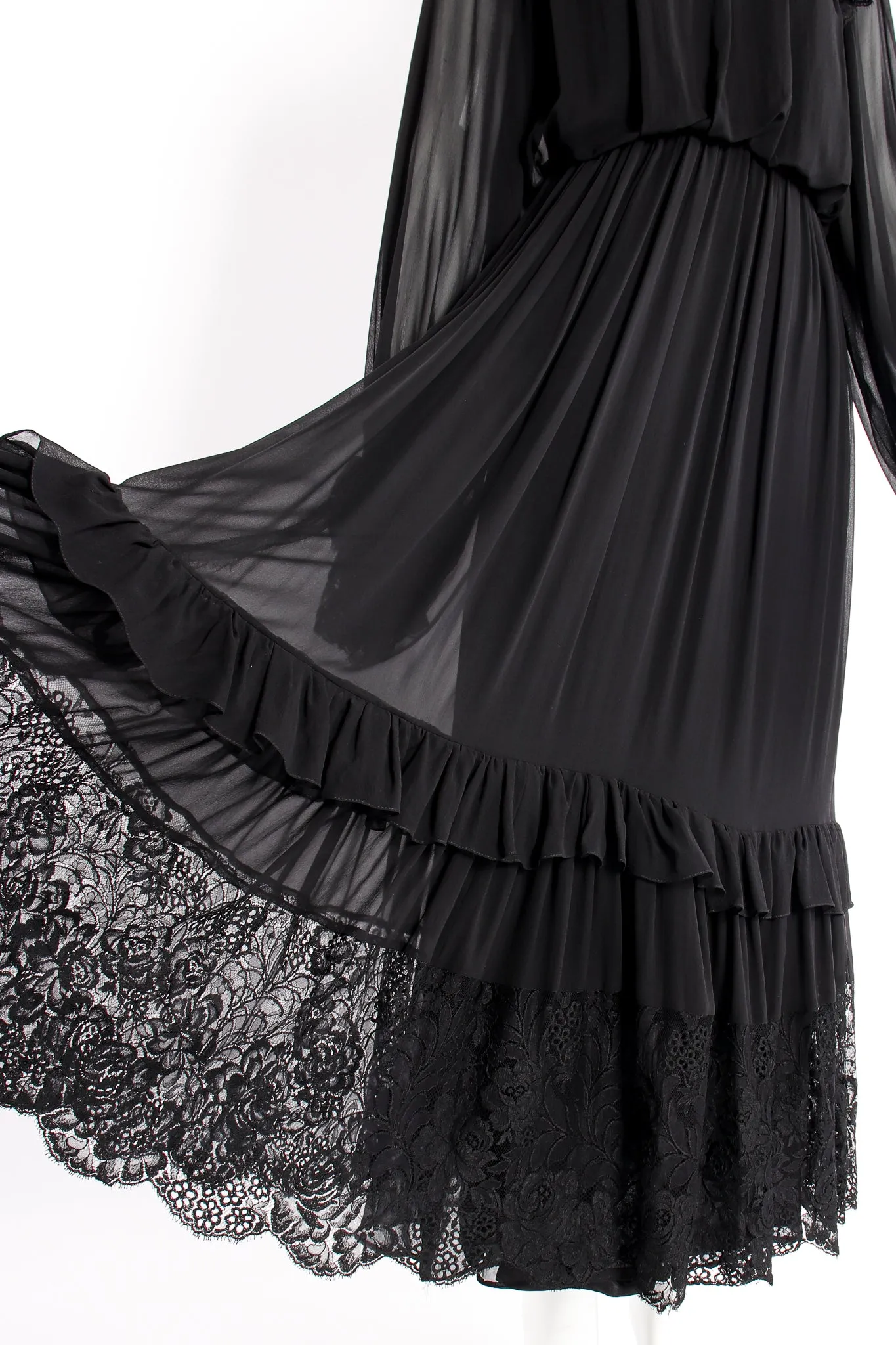 Lace Balloon Sleeve Prairie Dress