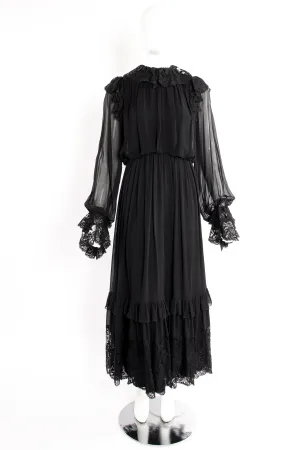 Lace Balloon Sleeve Prairie Dress